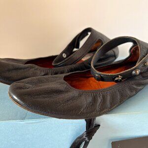 Lanvin Ankle strap Stud Ballet flat Black kid leather 8-8.5